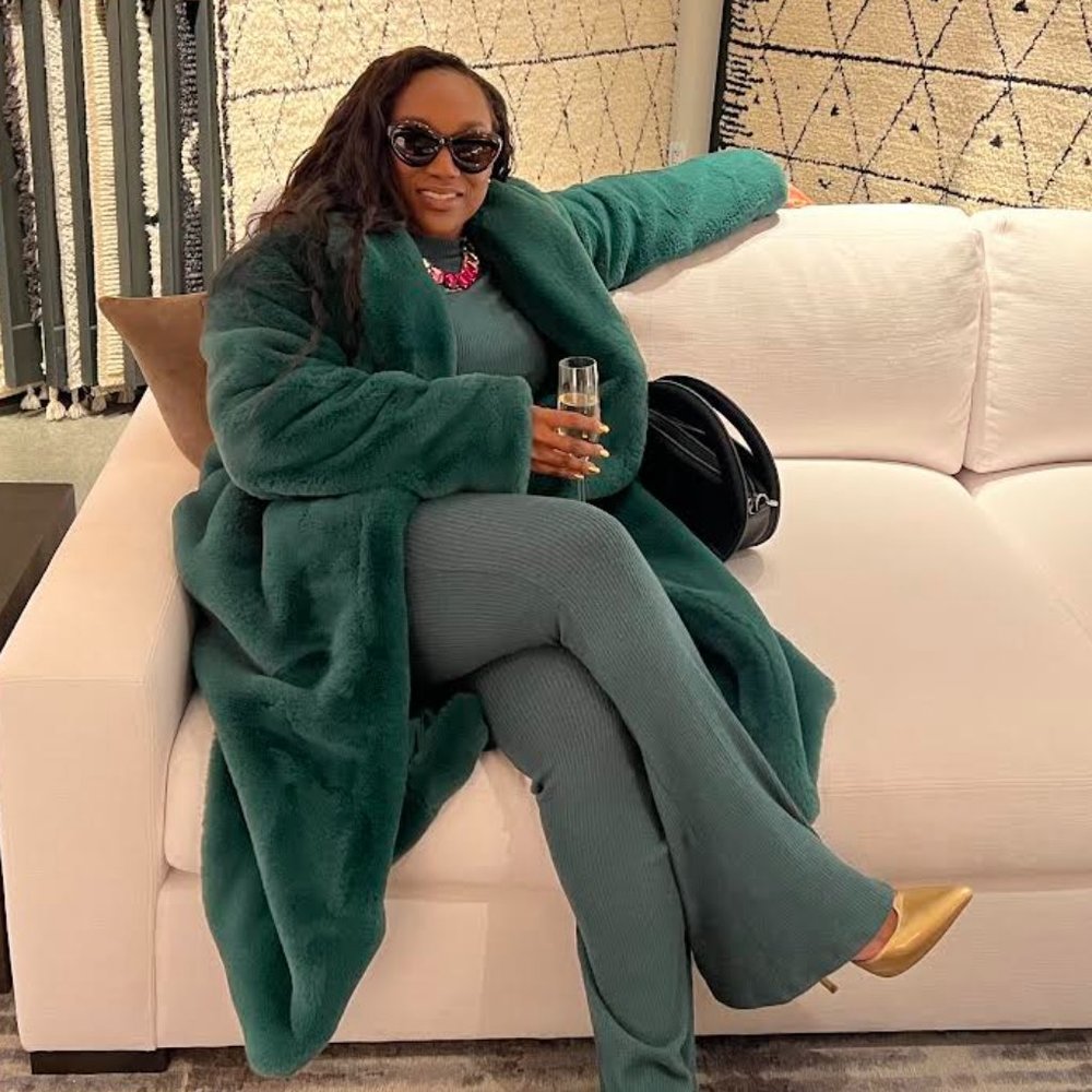 EMERALD GREEN FUR COAT